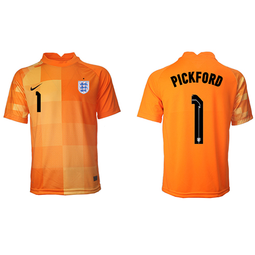 England Jordan Pickford #1 Målvakt Borta matchtröja VM 2022 Kortärmad Billigt